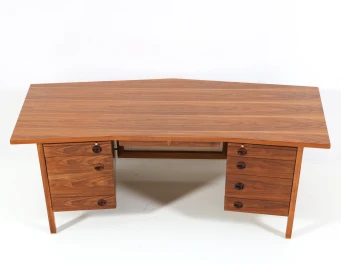 Mid-Century Modern Walnut Executive Desk by Edward Wormley for Dunbar, 1950s